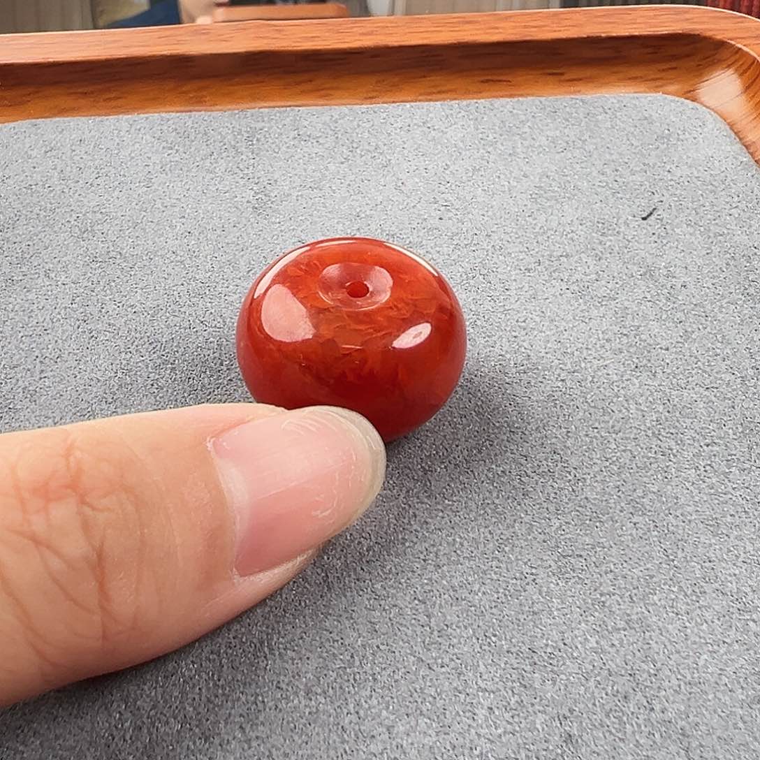 南红玛瑙平安扣未镶嵌鱼*