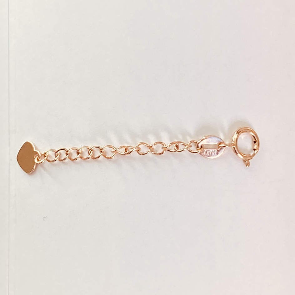 延长链18k金加长链3厘米玫瑰金色弹簧扣配饰DIY配件真金时尚百搭