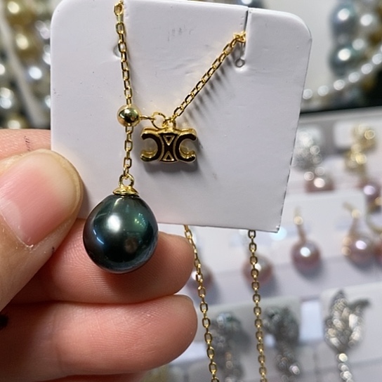 海水珍珠颈饰银S925镶嵌11-12