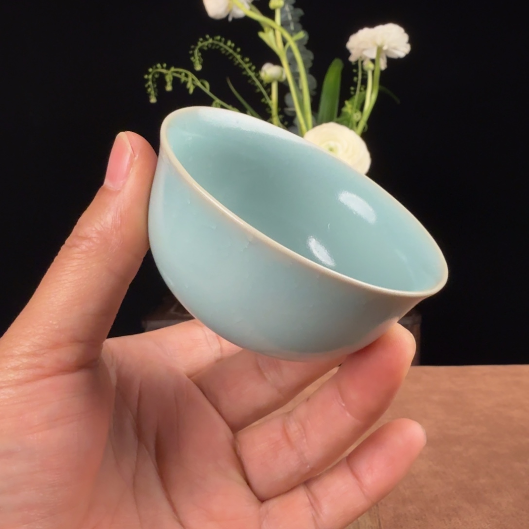 杯子瓷汝瓷小冰花鱼鳞开片