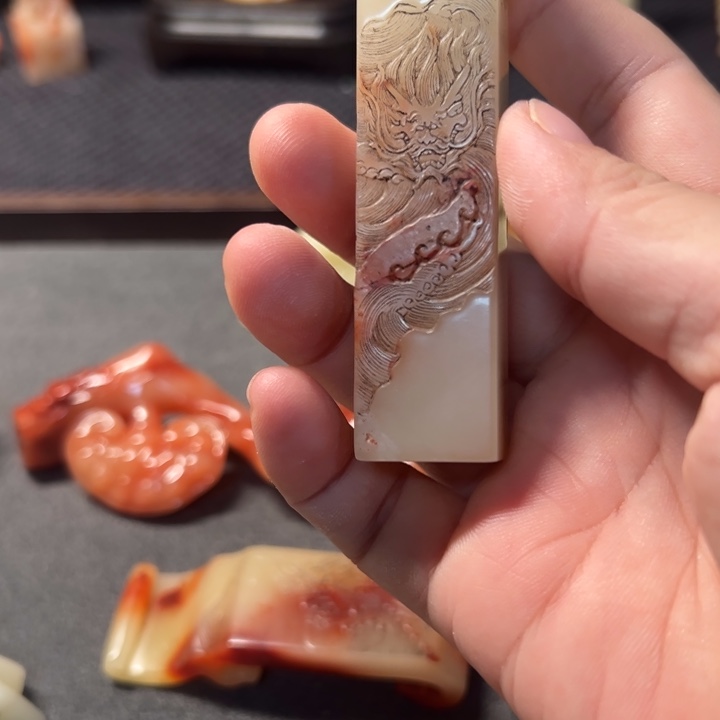 方***i昌化石印石寿山石雕刻工艺精湛精巧细腻