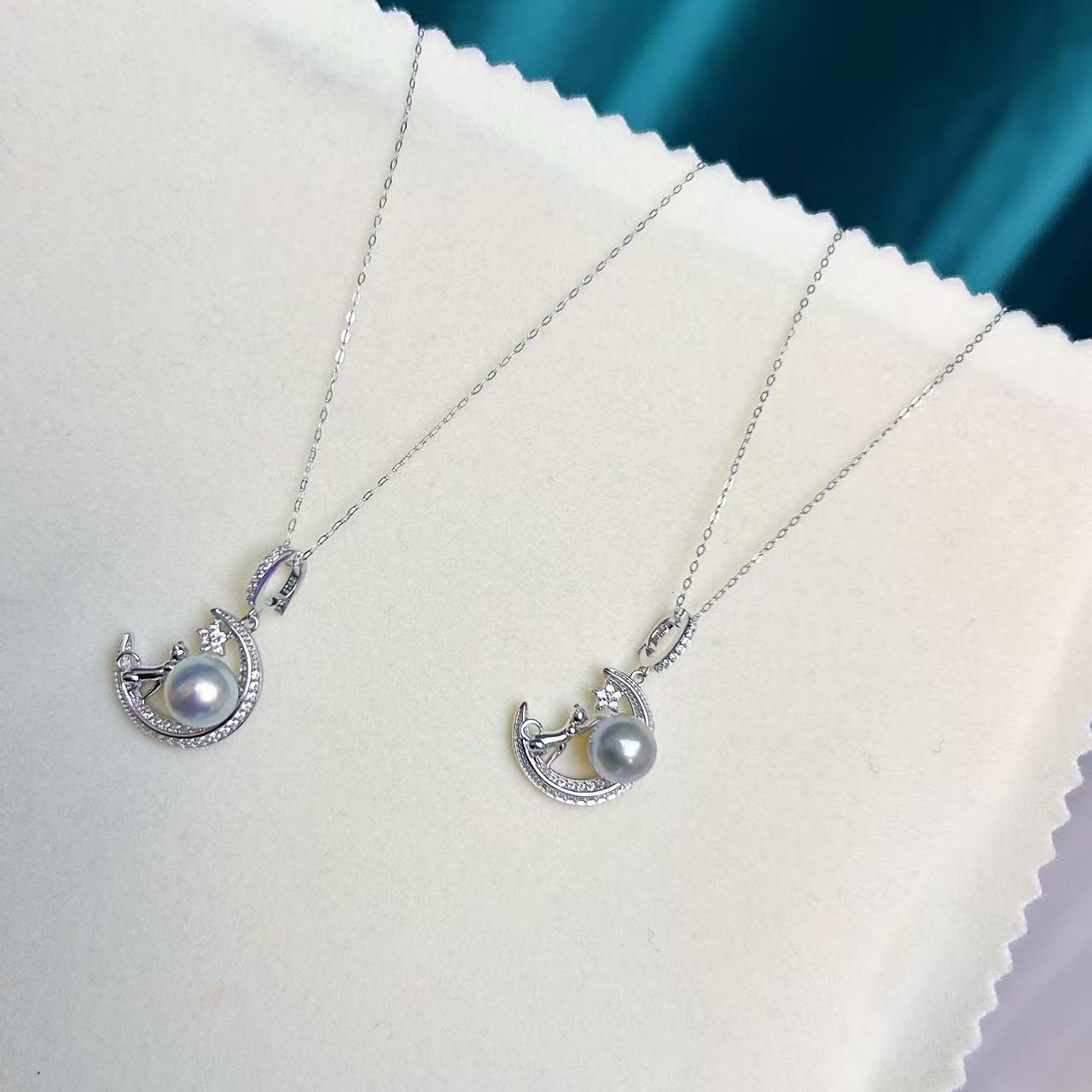 海水珍珠真多麻万能扣吊坠 8-9mm S925银 LD042（多样性发一）赠链