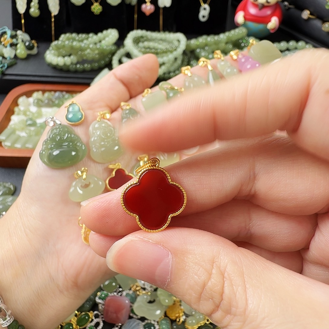 玛瑙/玉髓银S925镶嵌颈饰