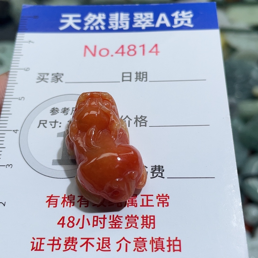 翡翠未镶嵌挂件4814