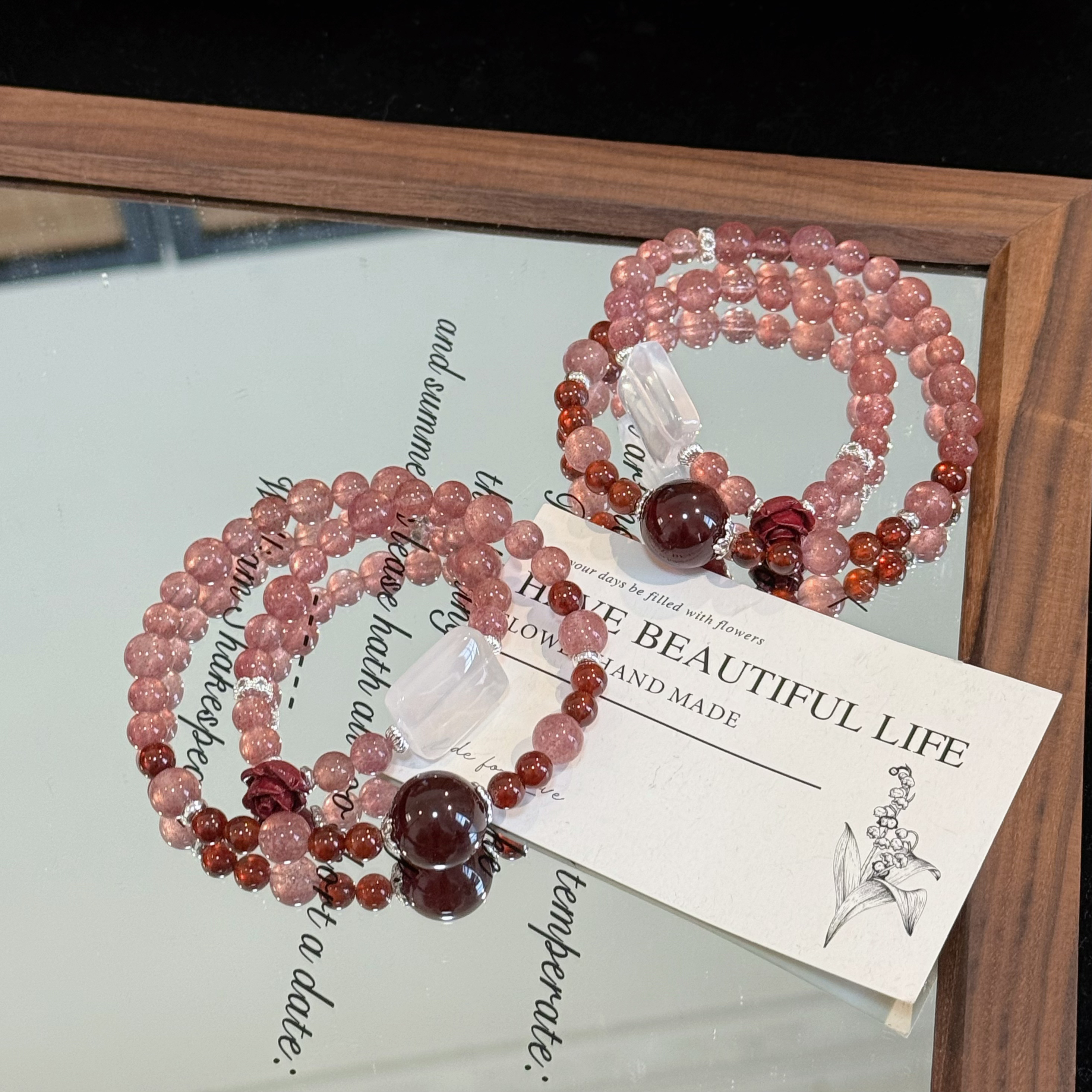 【暗红玫瑰】草莓晶 大颗粒石榴石设计款 D5629