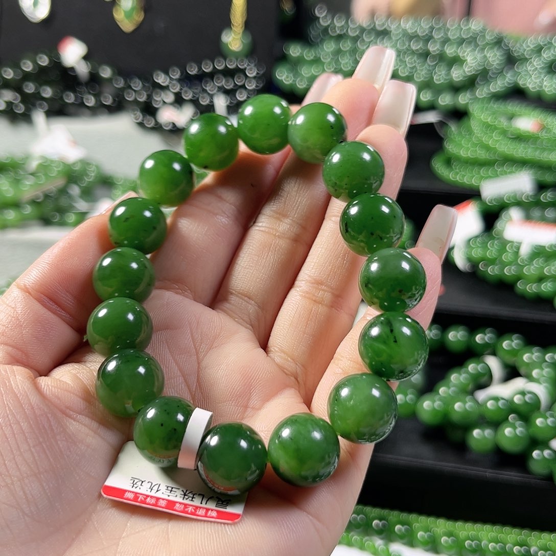 和田玉（碧玉）手链未镶嵌13