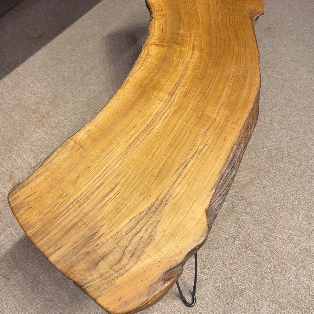 胡***主绒质缅甸柚木，树头折叠桌