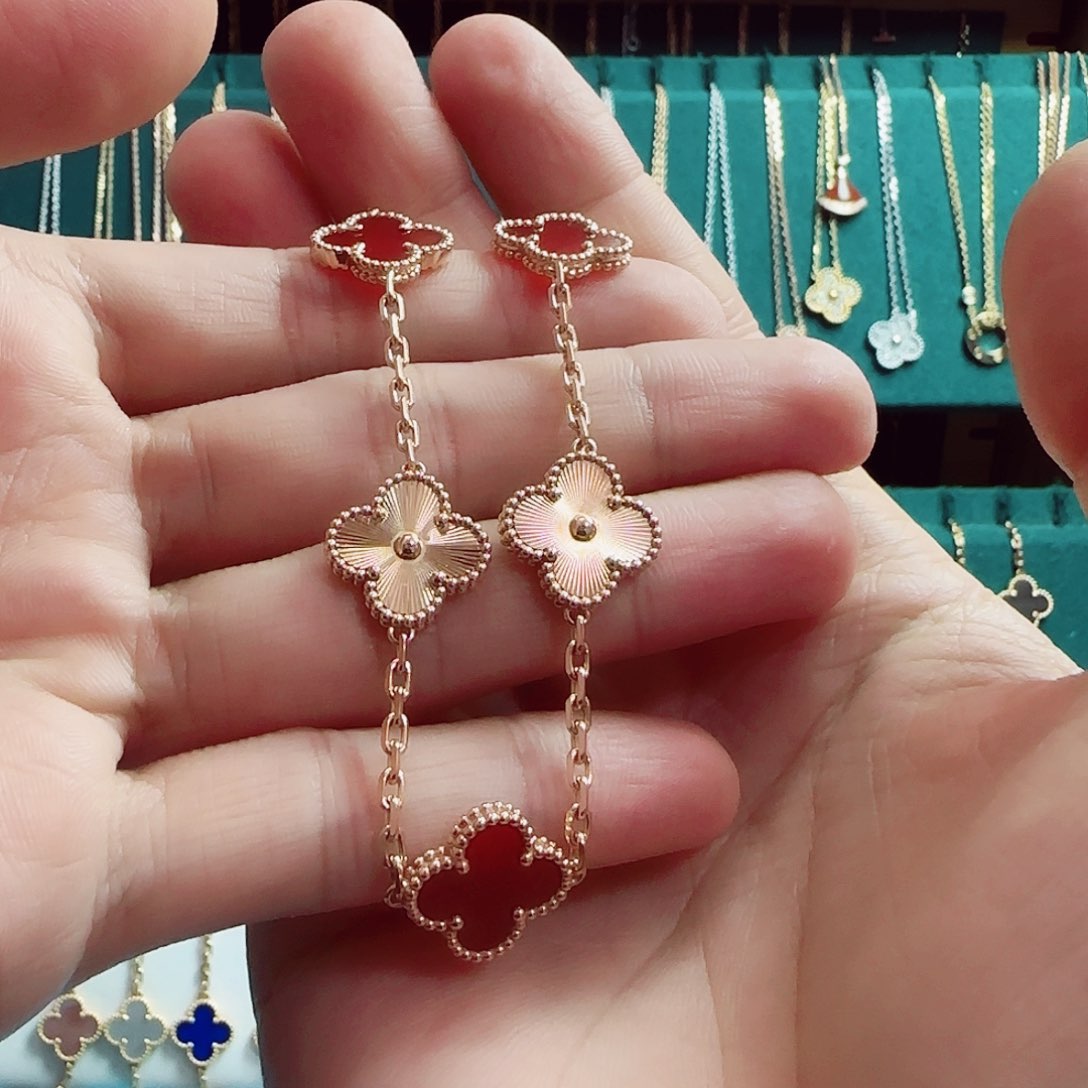 玛瑙/玉髓手链18K金镶嵌玫瑰金