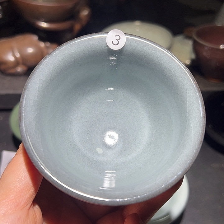 便携款瓷宋御柴烧精品主人杯