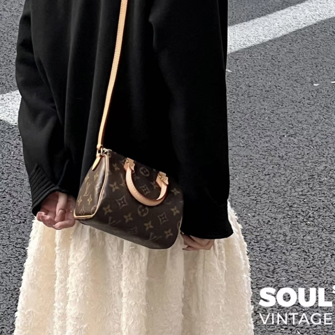 95新 LouisVuitton/路易威登 老花 speedy nano单肩包/671201679