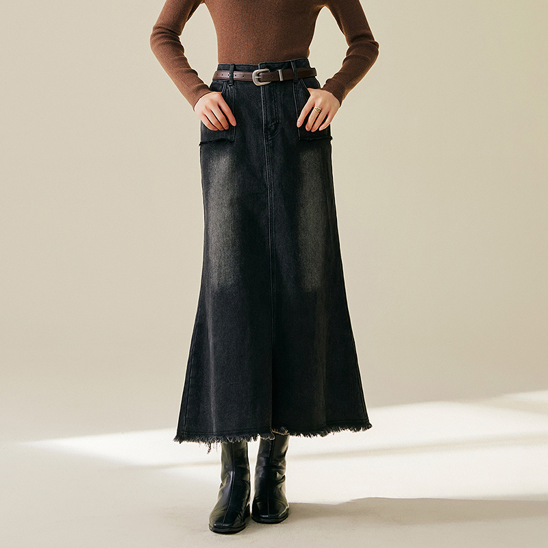 【粉丝专享】MOFAN摩凡秋新款暗夜黑半身裙MOB471674