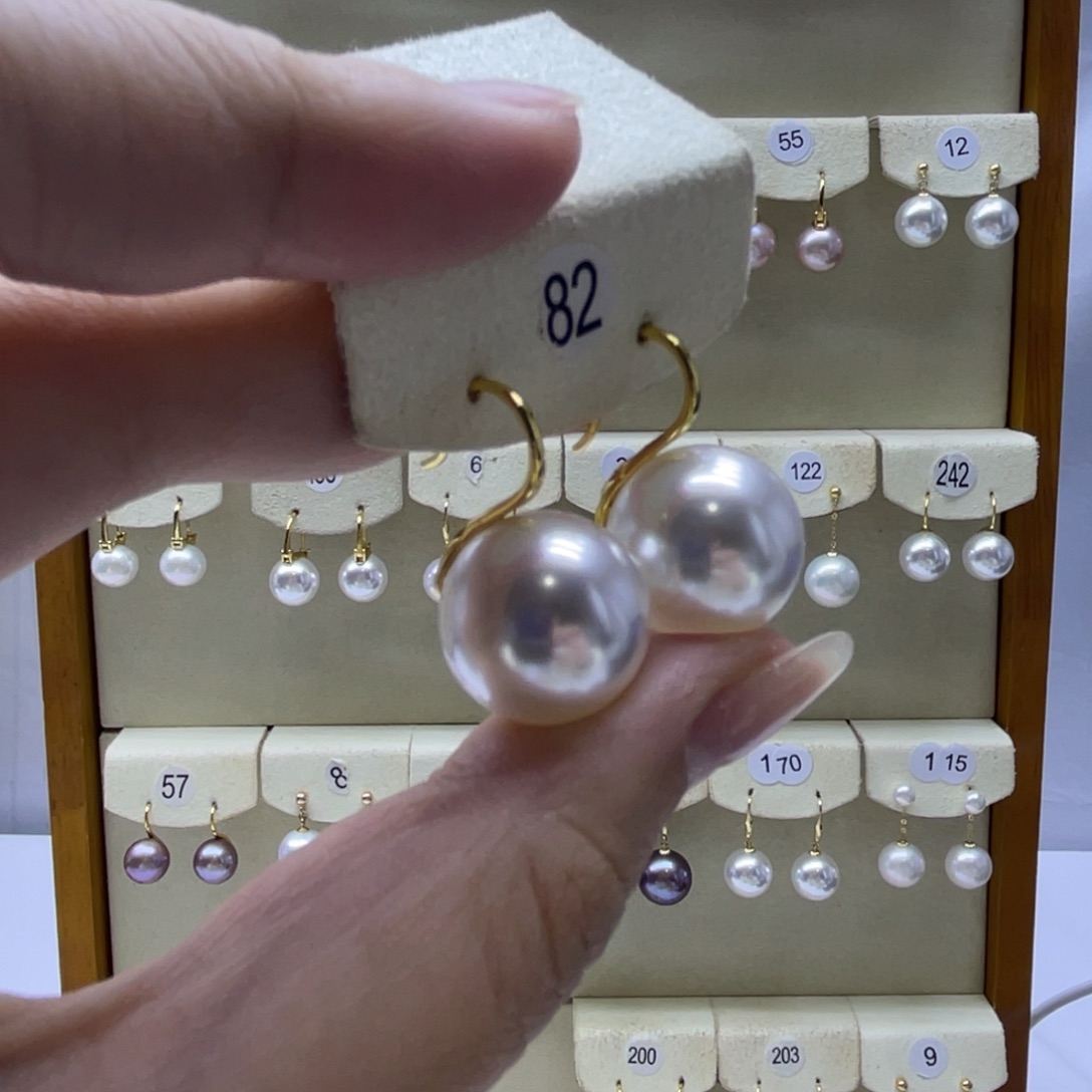 淡水珍珠耳饰银S925镶嵌