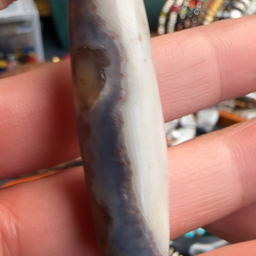 玛瑙/玉髓合金颈饰双面朱砂料玛瑙45x13