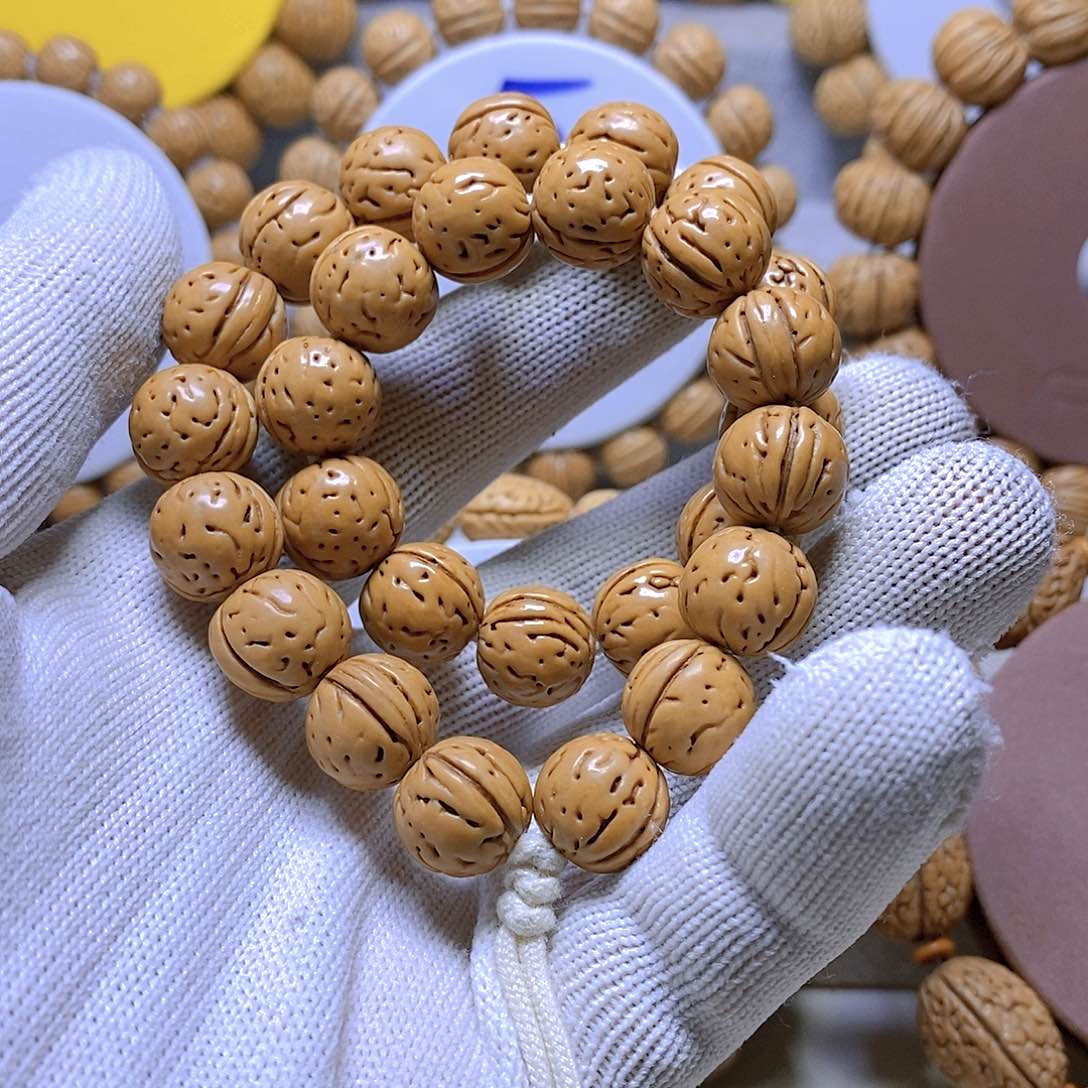 桃核手串百****流野生铁核龙脊一道筋