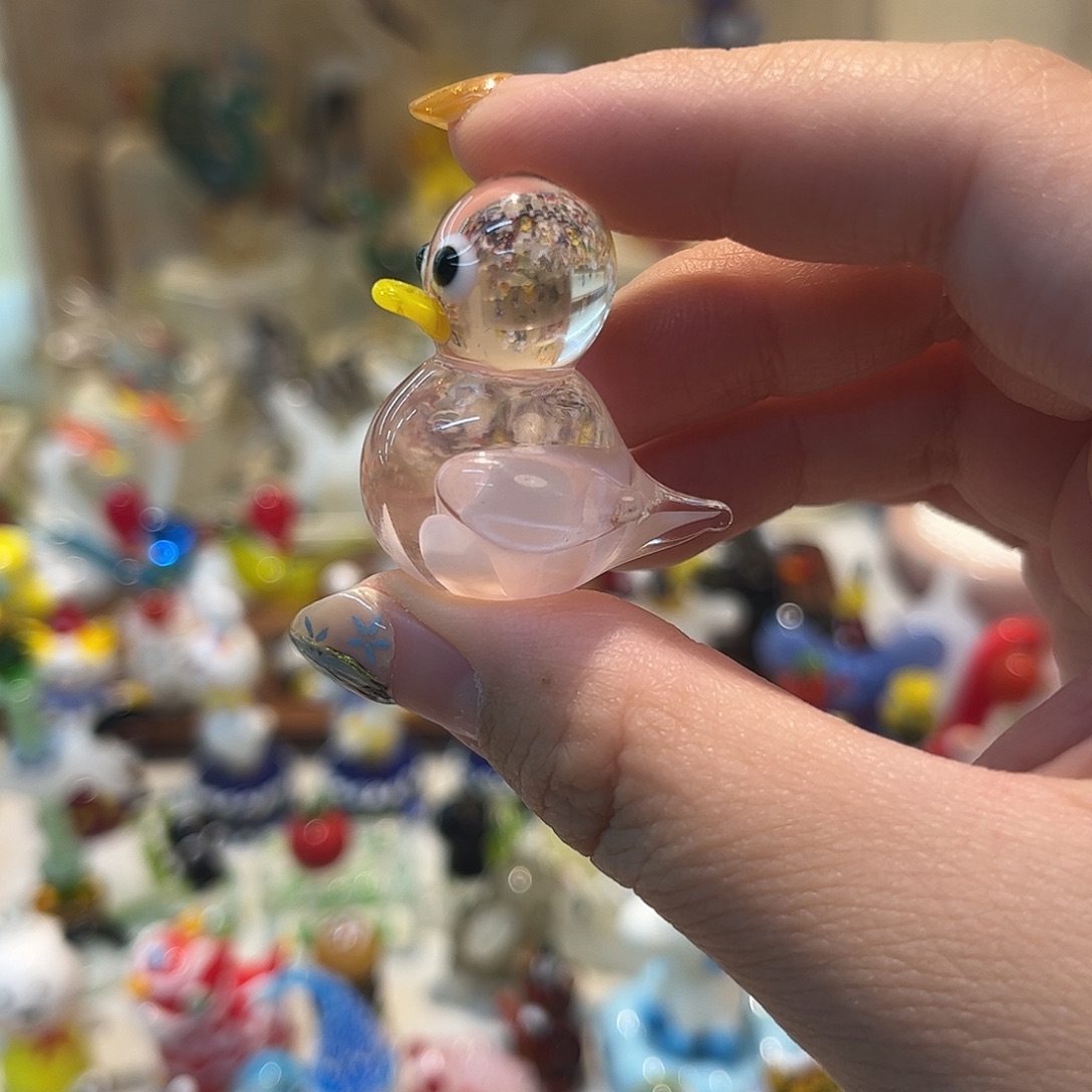 琉璃手工艺品扎花小鸭子