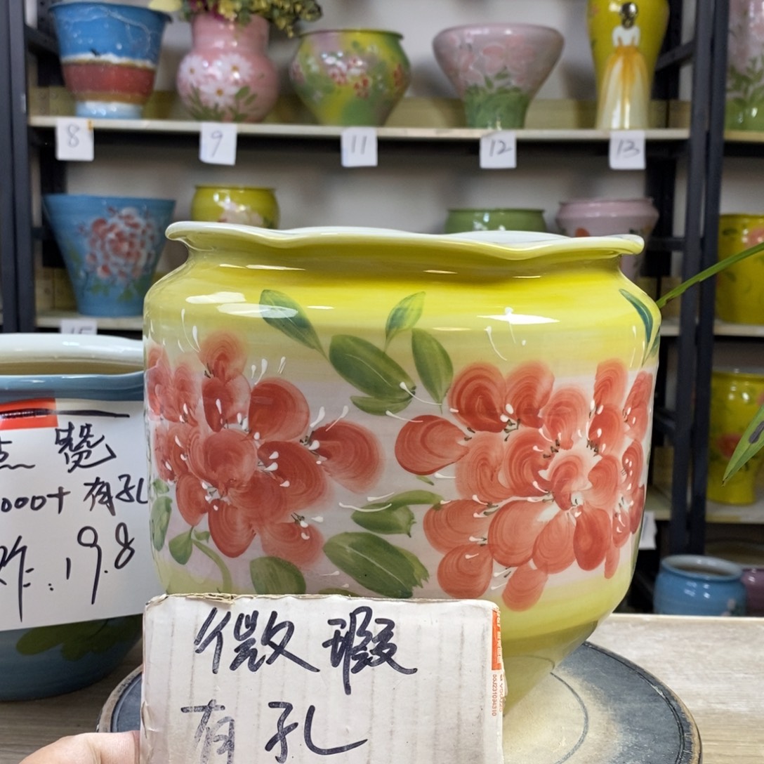 景德镇手工手绘陶瓷花盆