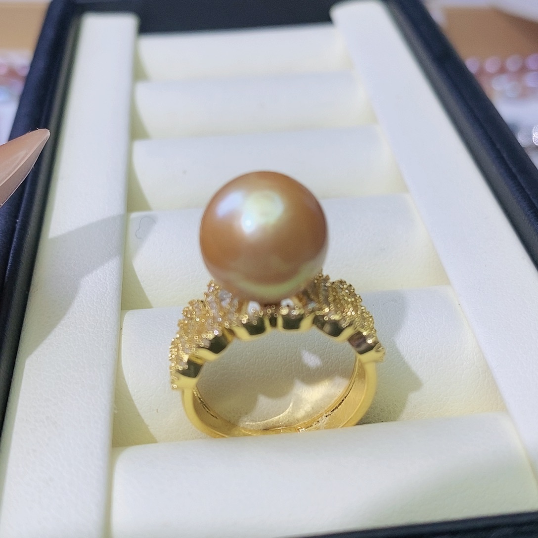 淡水珍珠戒指合金