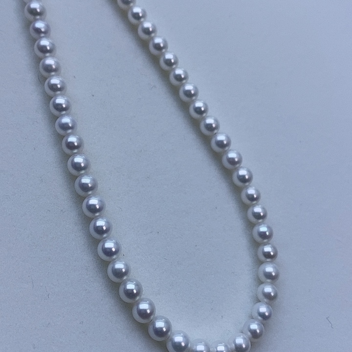 淡水珍珠颈饰银S925镶嵌5mm天花板