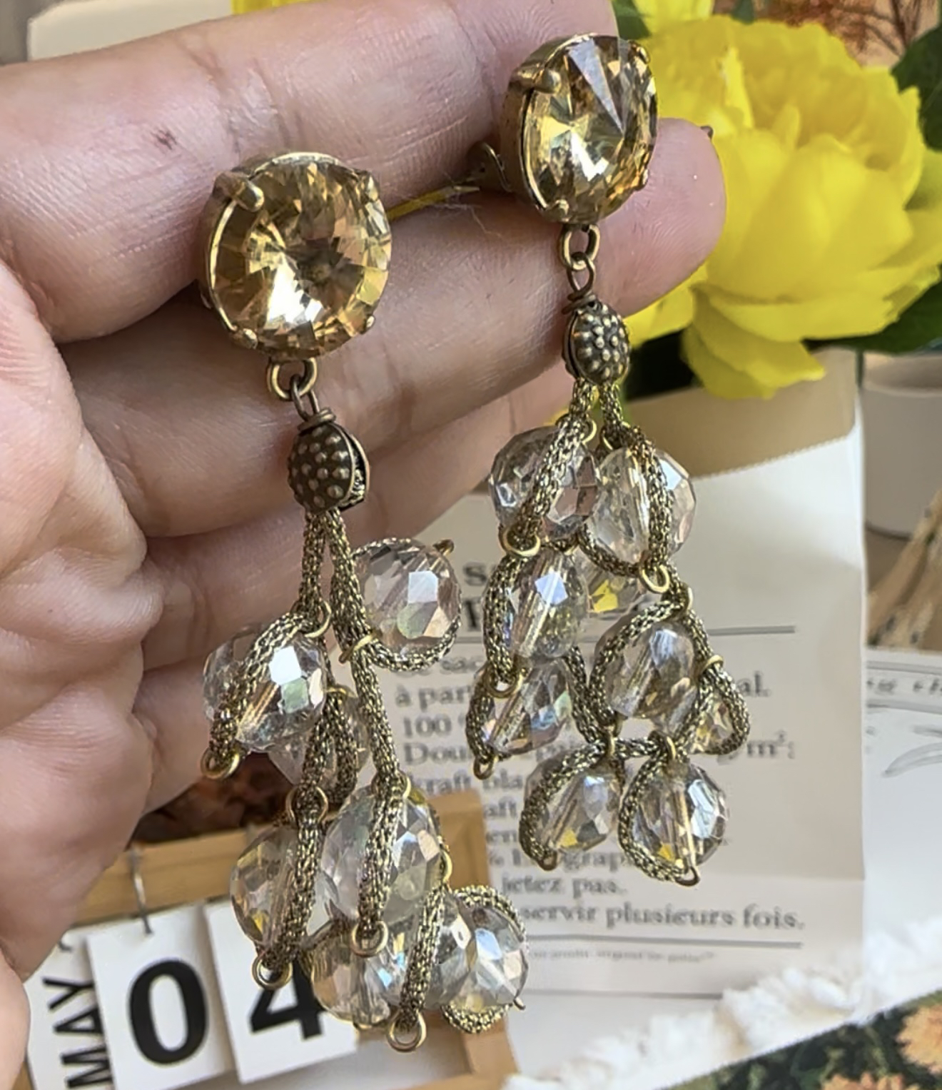 铜合金耳饰 德国工坊不规则扫肩耳环时尚轻奢【正品中古】4