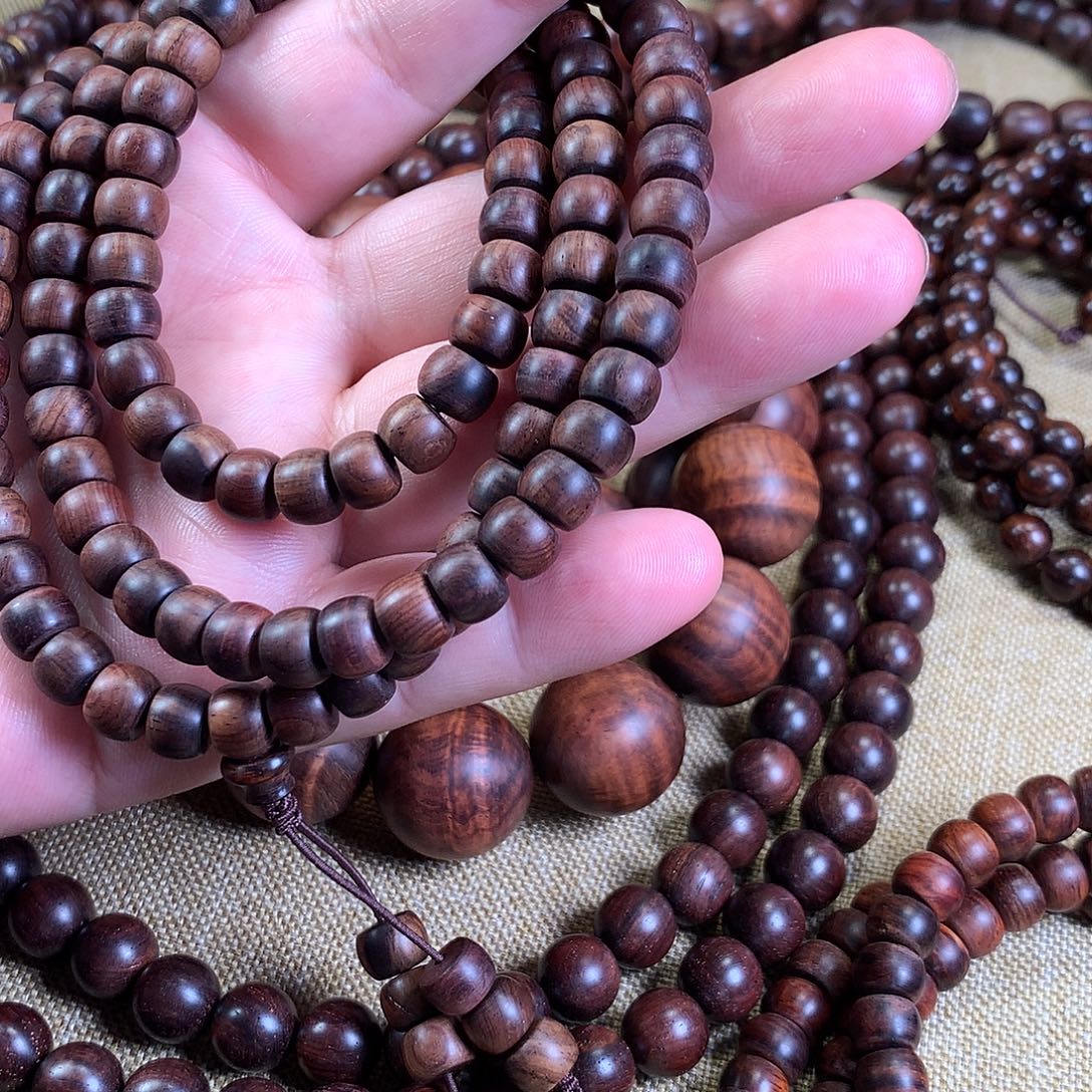 手串/手链黄花梨/降香黄檀海黄6*8*108无胶无腊