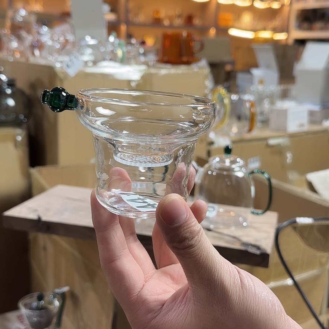 441高硼硅玻璃杯周边茶漏墨绿