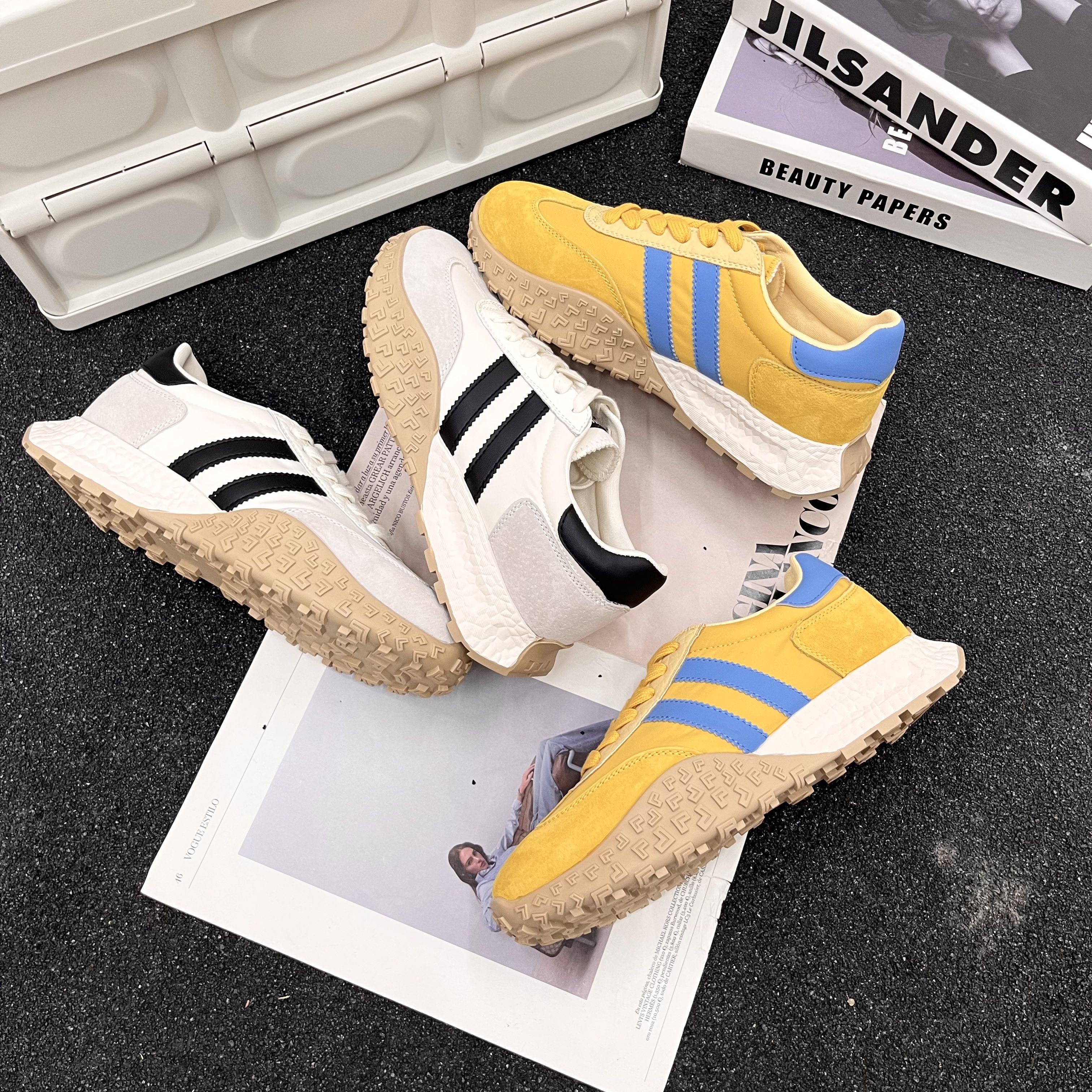 【敏敏家】521-22新款厚底阿甘鞋时尚轻便爆米花系带慢跑运动鞋