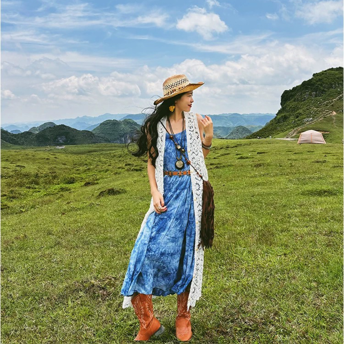 （直播链接请勿盲拍）波西米亚度假风长款外套