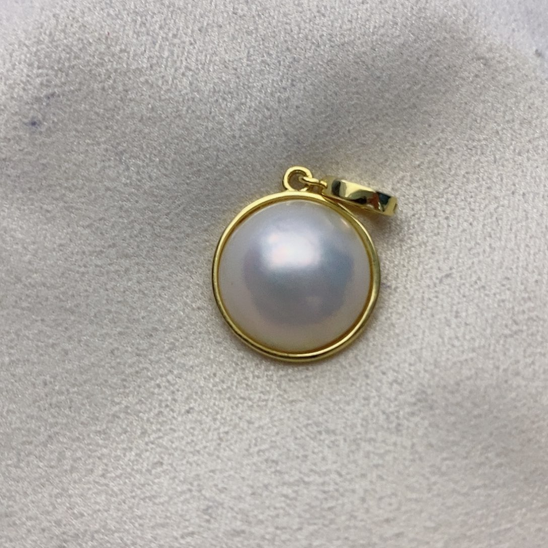 【闪购商品】拼合珍珠（马贝珠）颈饰银S925镶嵌26