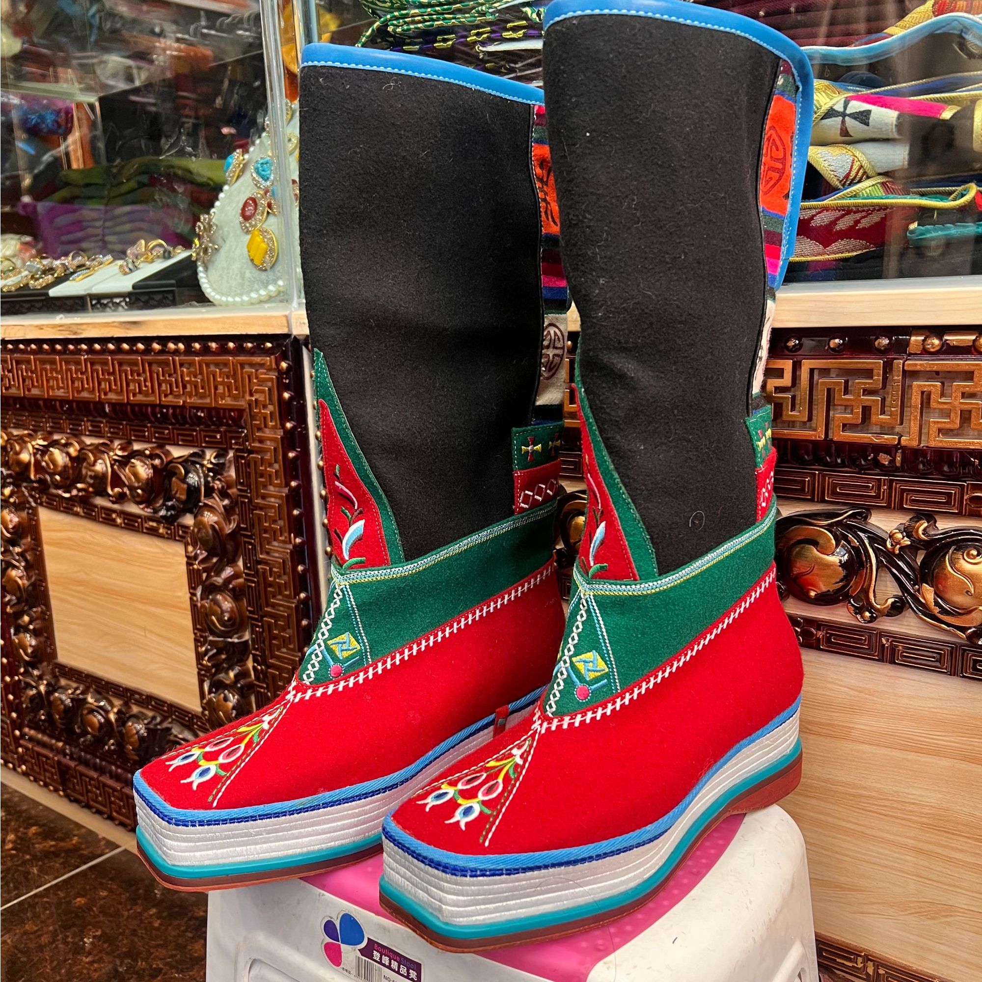 藏式靴子男鞋绣花鞋