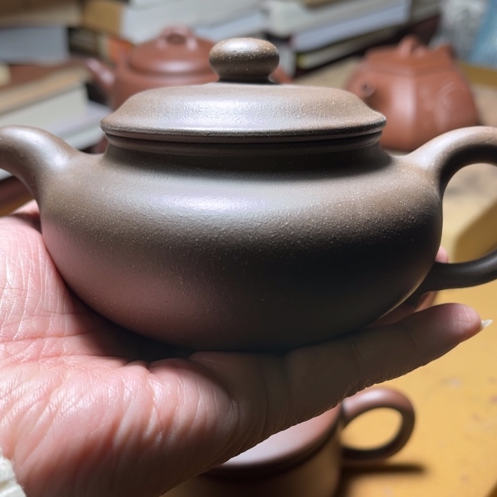 紫泥茶壶久*i作品花泥