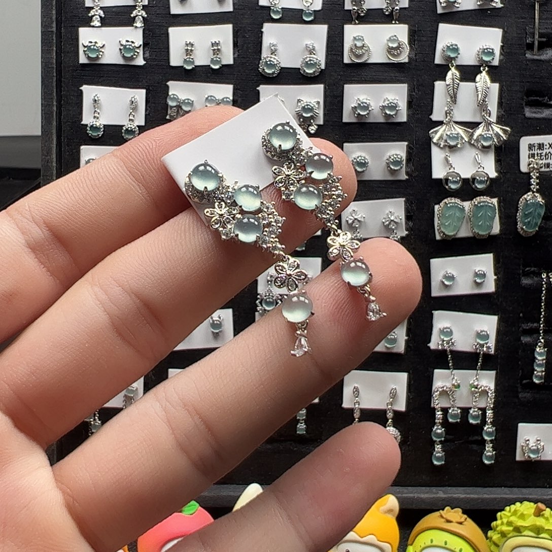 坐****翡翠银S925镶嵌手链不退不换