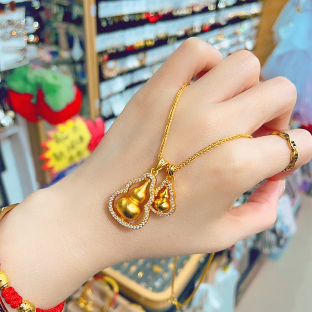 钛钢吊坠 时来运转双生葫芦