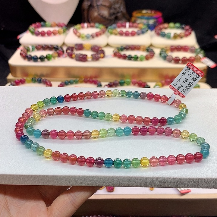 碧玺手链未镶嵌5.8/彩虹。