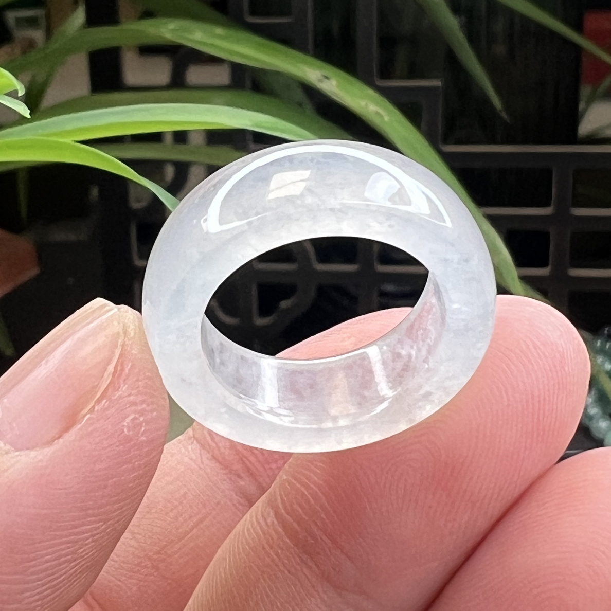 天然A货翡翠冰种白月光戒圈翡翠戒指男女款指环1 3以上