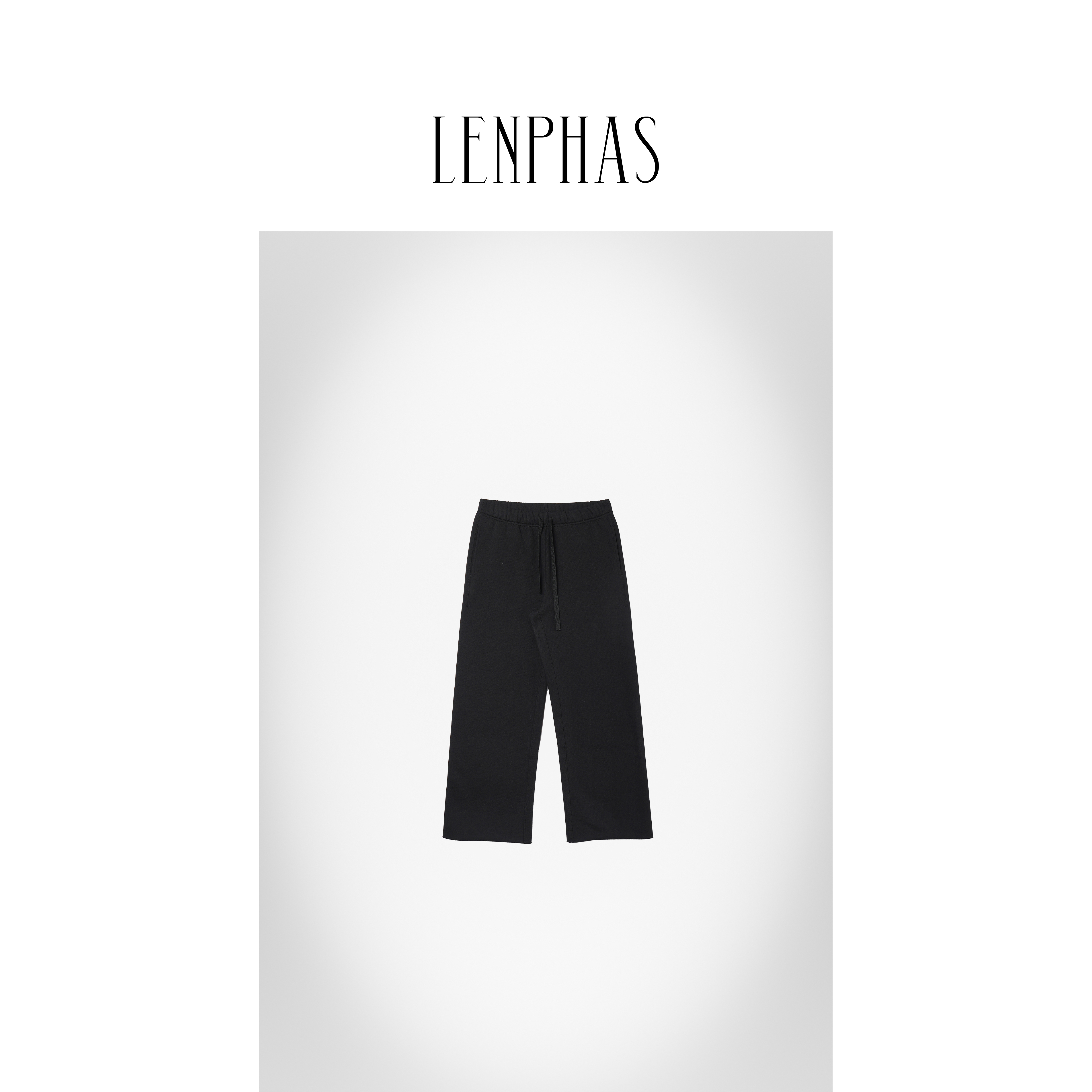  【LENPHAS】抽绳直筒卷边加绒卫裤