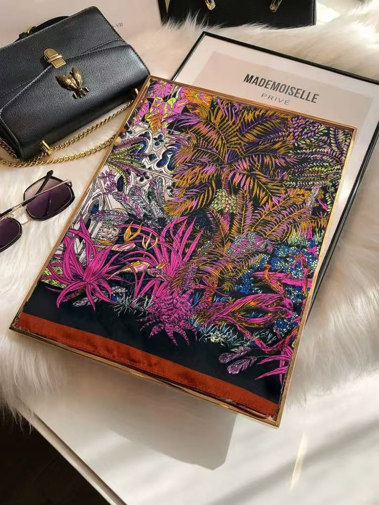 992 90/90尺寸、古堡花园浪漫风方巾