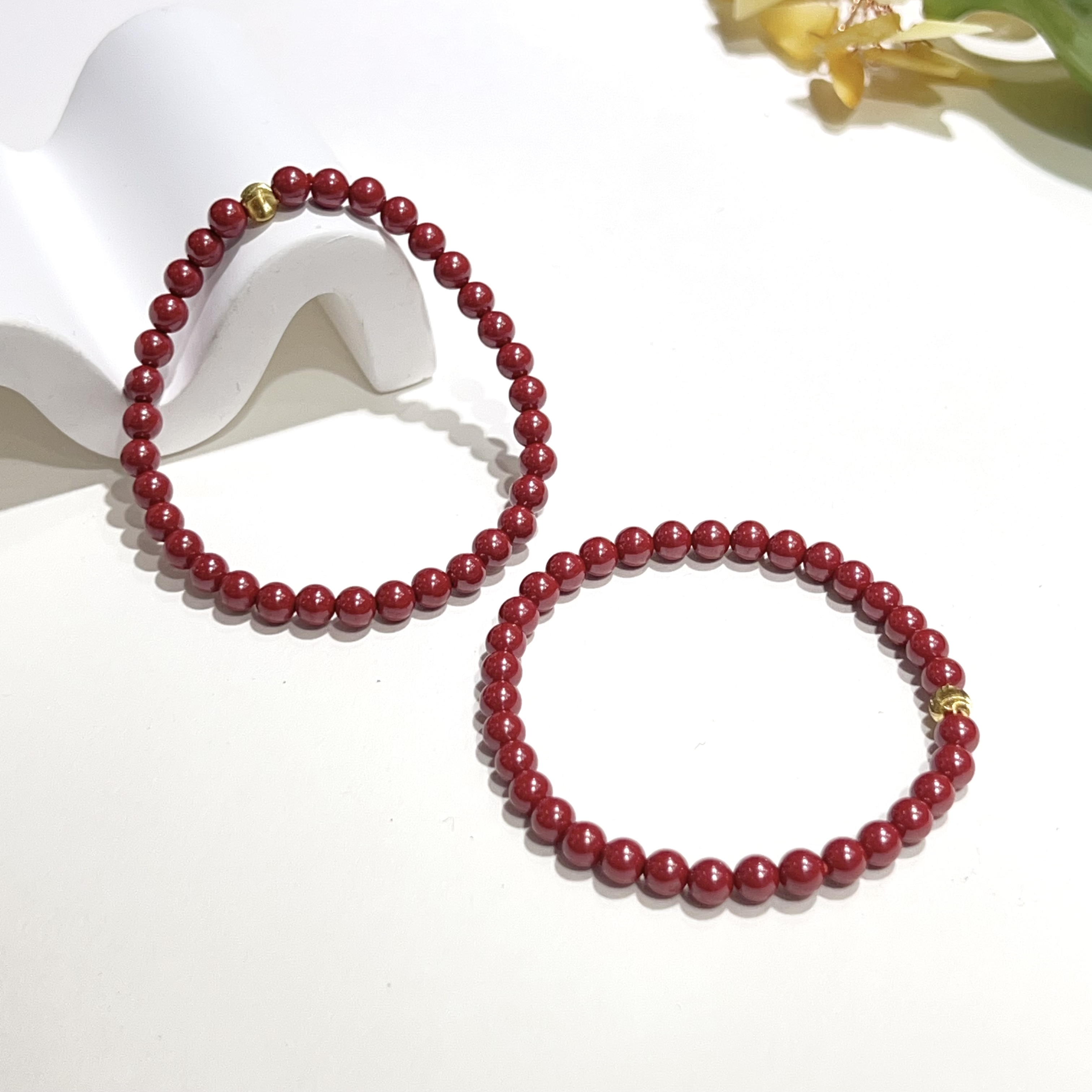 含辰砂工艺品【小宝珠宝】12 S3275-朱砂DIY单圈手串-多样性发一件