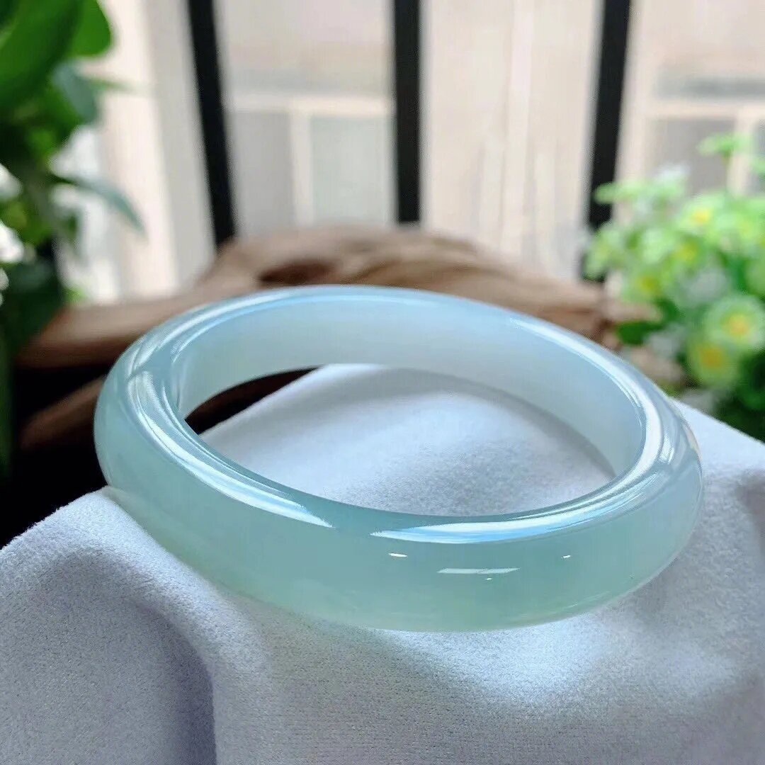 非金属莫桑石手镯 绿色冰透手镯