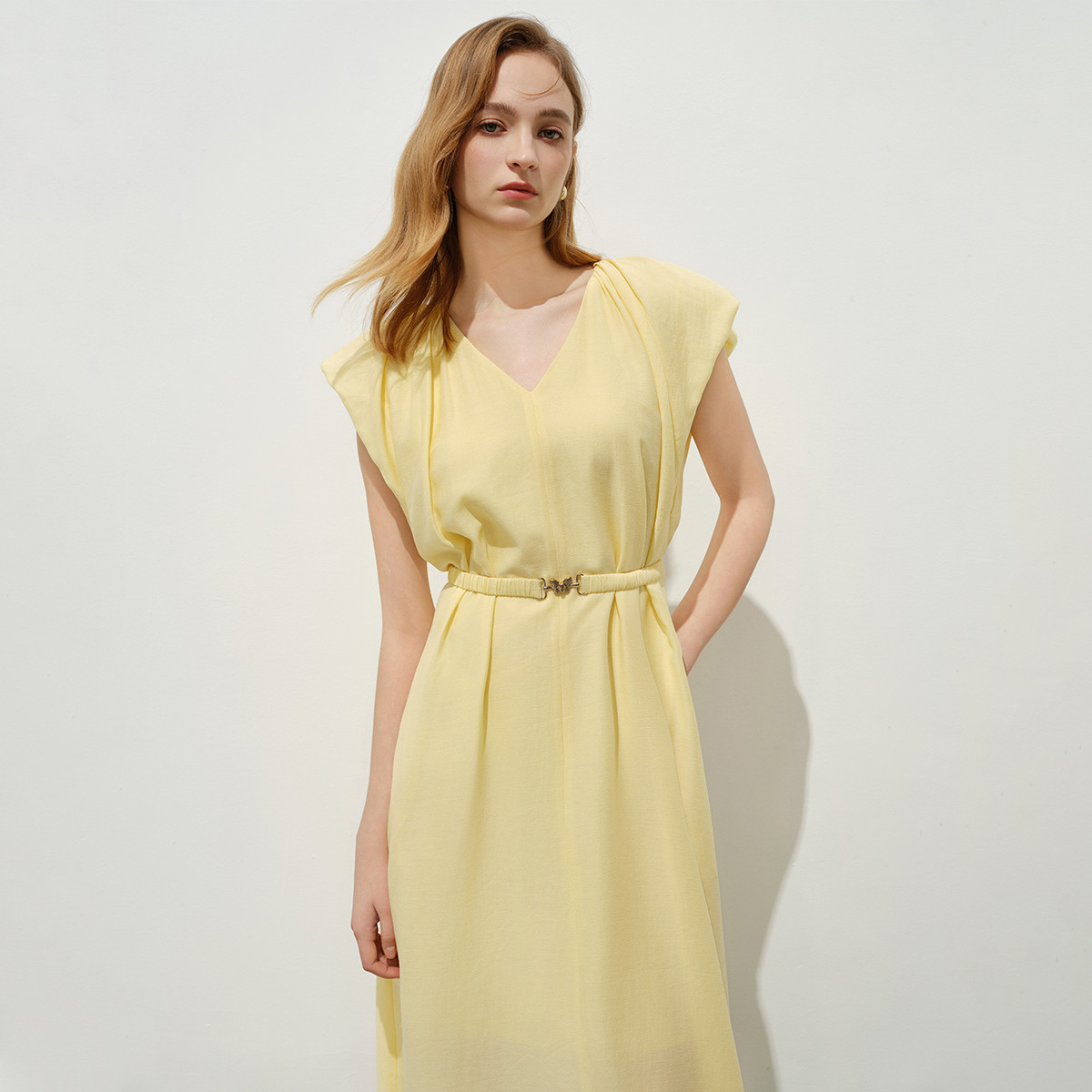 【王小专享】法式连衣裙女蝴蝶扣腰带浪漫气质减龄裙子Y534003942