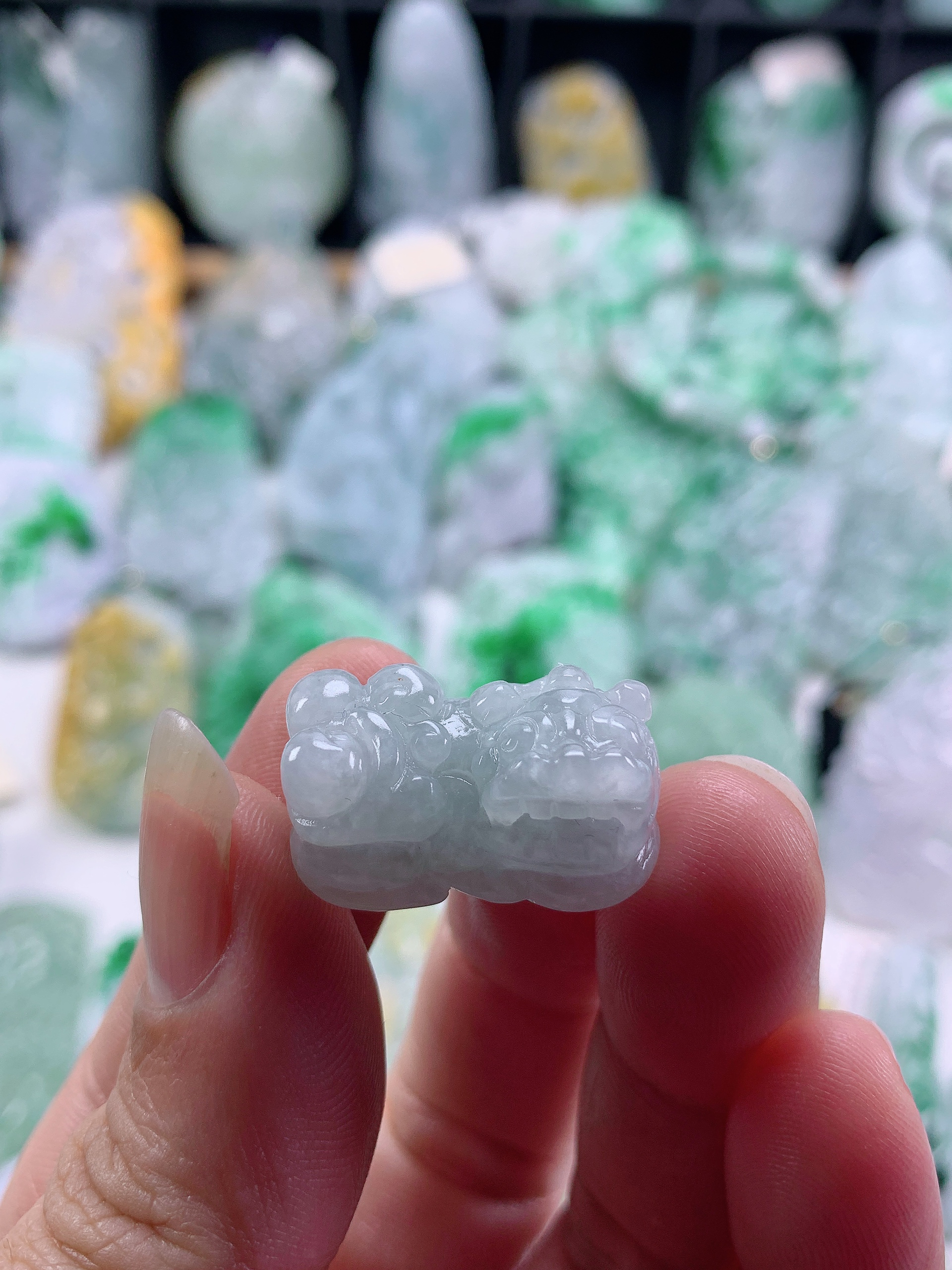 缅甸天然A货翡翠霸王貔貅吊坠24.5-14.6-12.4