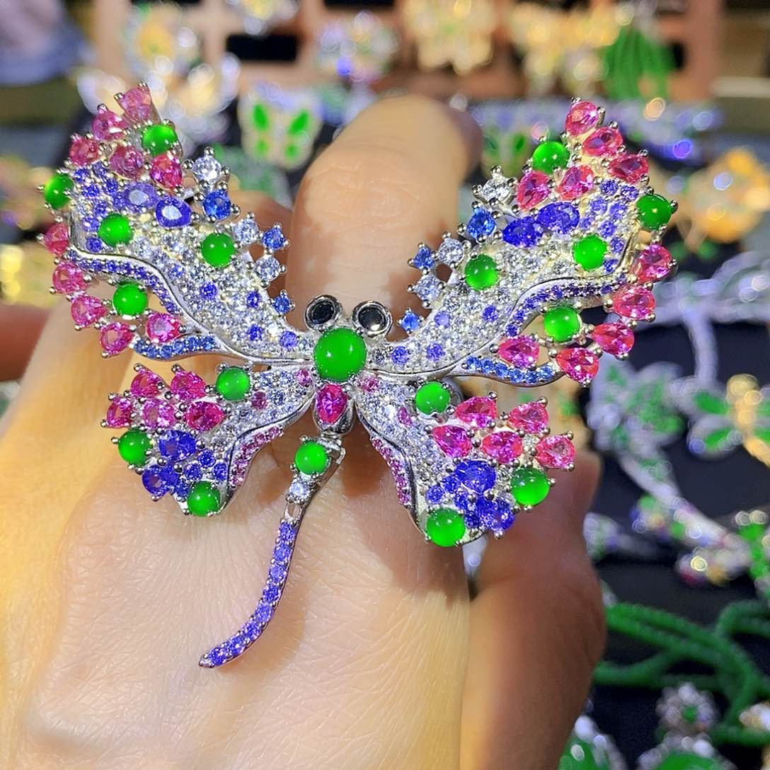 吊坠(不含链)银S925镶嵌翡翠