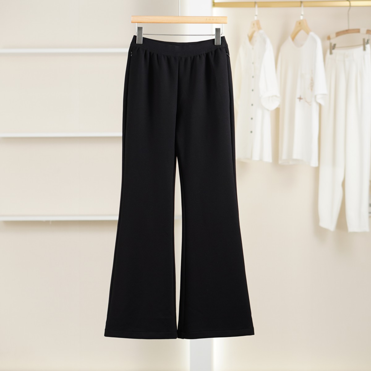   麦迪尚品【美】5070115 秋冬厚款加绒喇叭裤女装撤柜