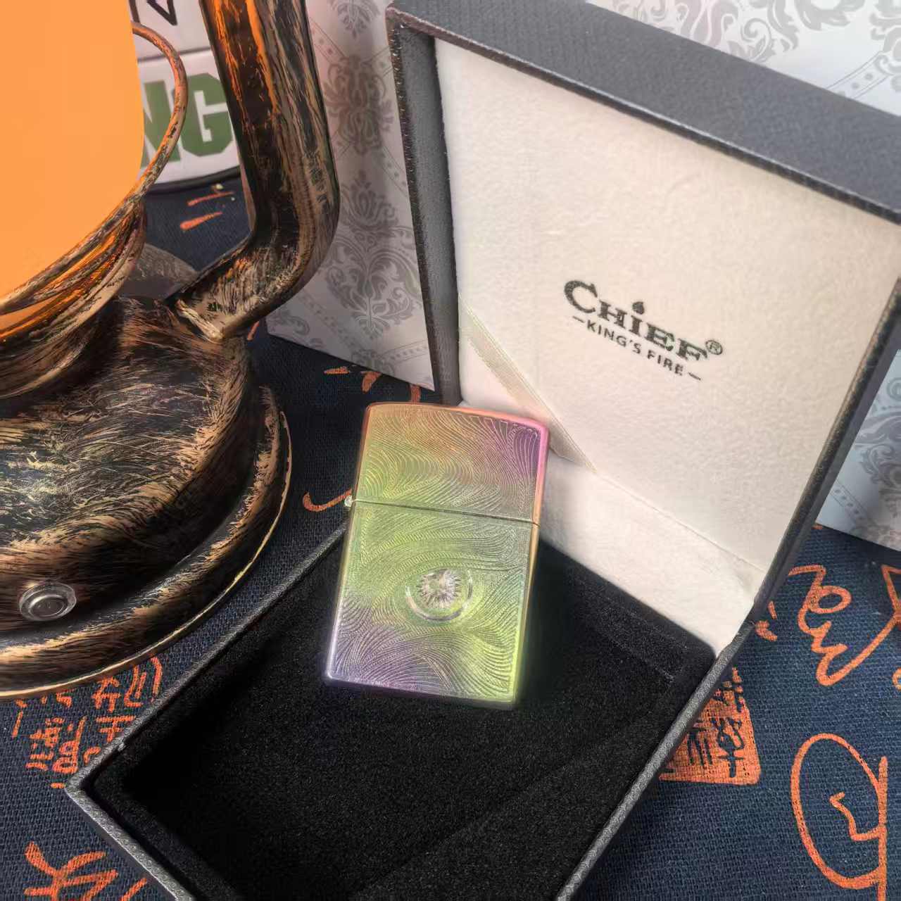 首领二代幻彩秋水含情 含情脉脉煤油防风打火机男士礼物