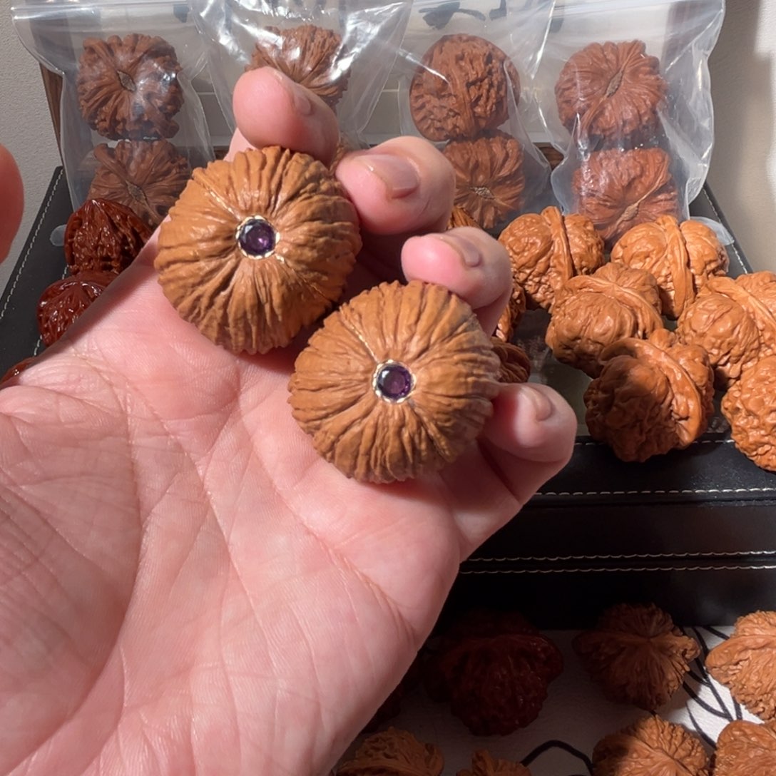 核桃把件38猴头元宝