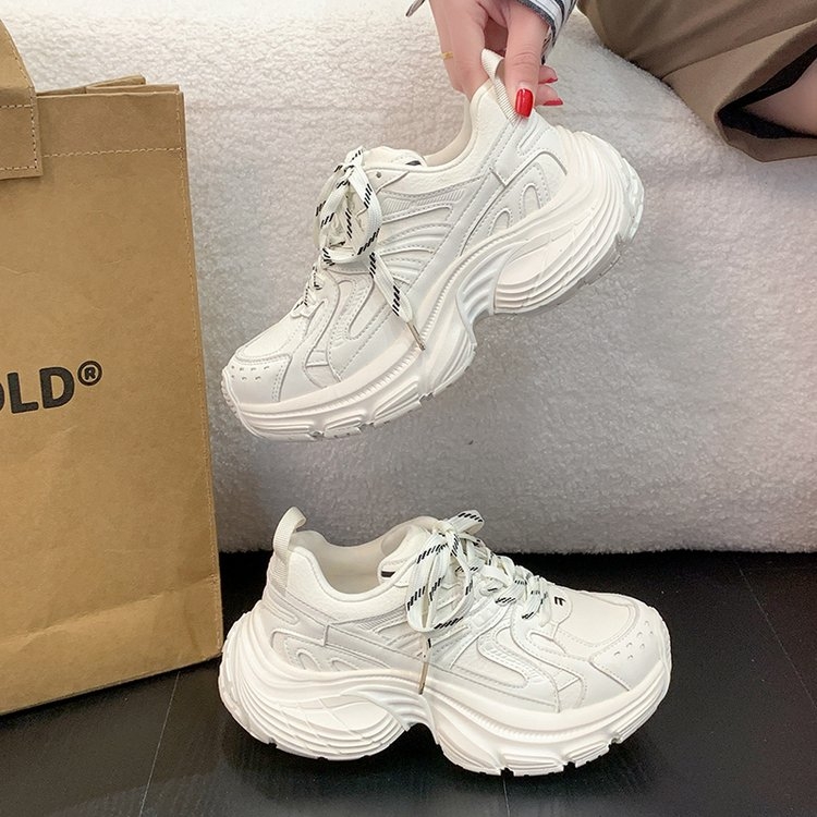 【睿夕】真皮厚底小个子增高老爹鞋