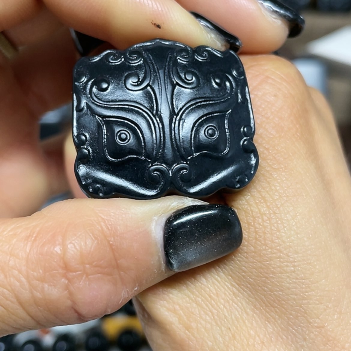 【闪购商品】和田玉（墨玉）吊坠(不含链)未镶嵌高羊脂