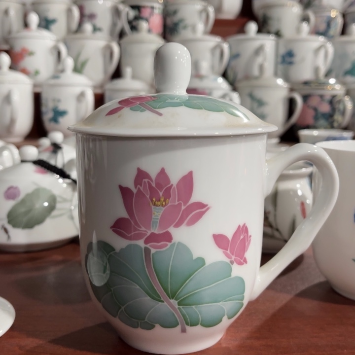 醴陵高温瓷釉下手绘550毫升