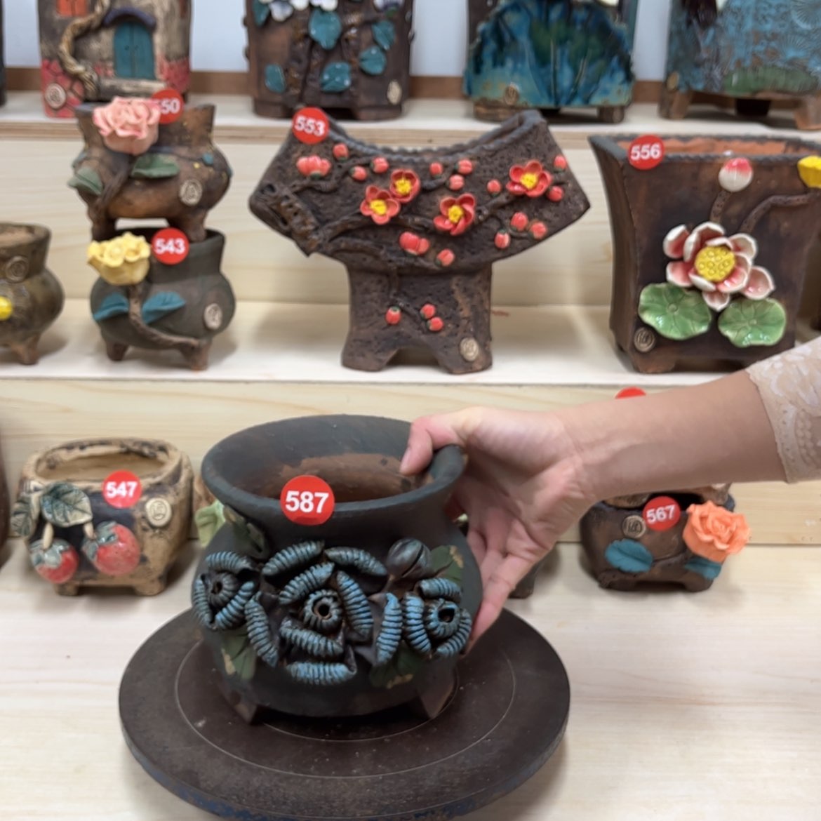 【闪购商品】紫砂花盆587福利号内口13外高15