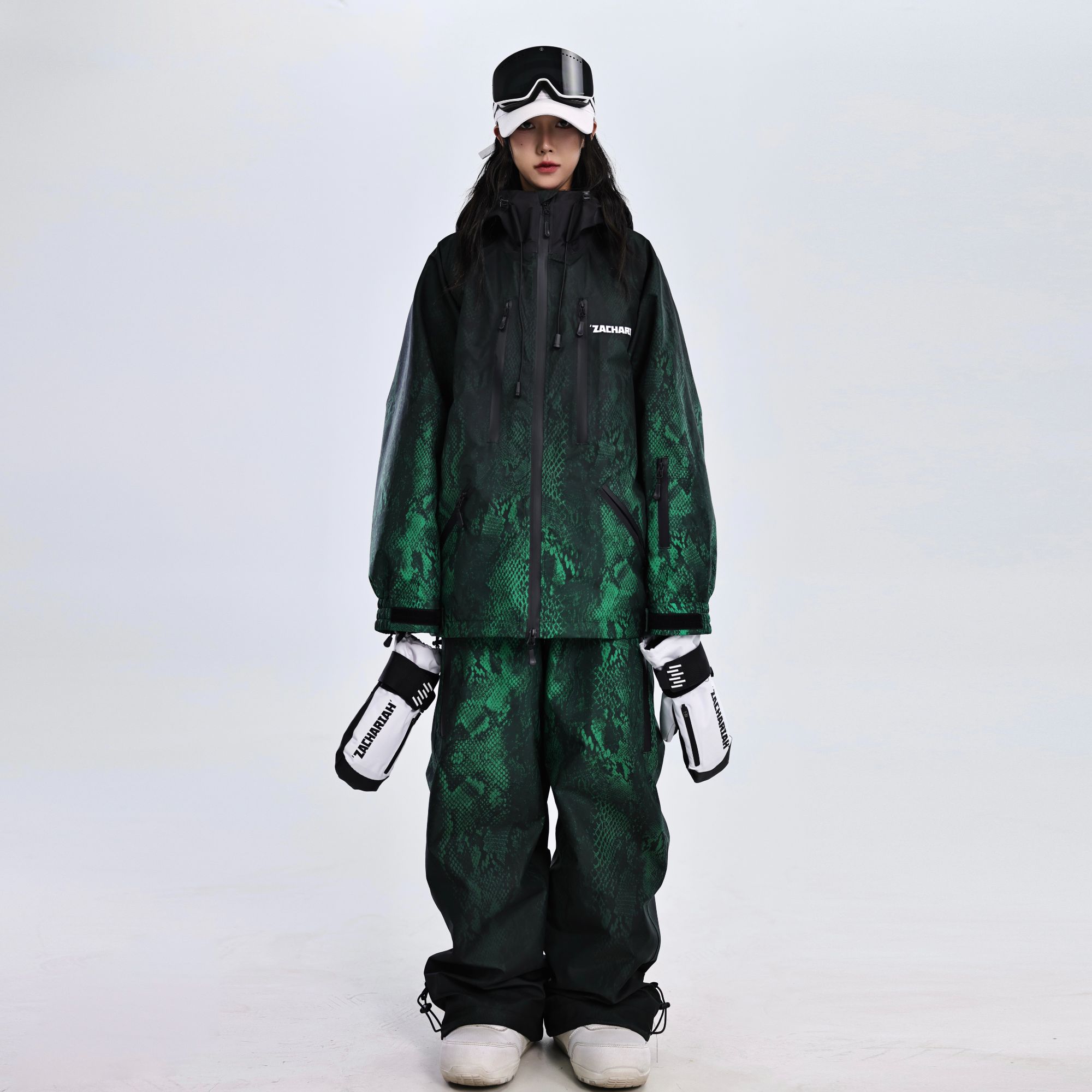 ZACHARIAH25/26【绿鳞蛇纹】渐变滑雪服套装防风防水透气专业滑雪衣