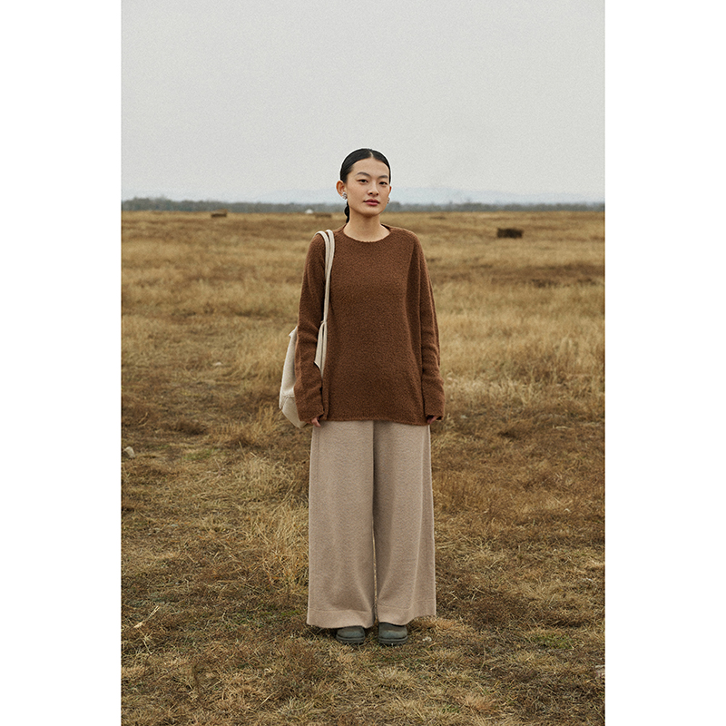 SayYa【幻】相思千绪特殊纱宽松慵懒羊绒混纺套头衫叠穿山羊绒上衣